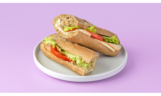 Μπαγκέτα ολικής με γαλοπούλα καπνιστή